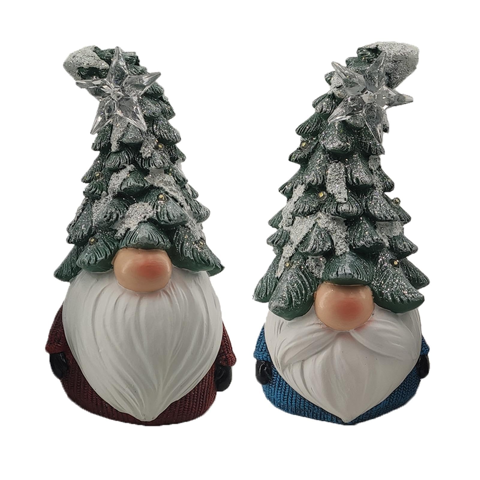 Lampe gnome Noël multicolore LED statuette résine déco table veilleuse chambre