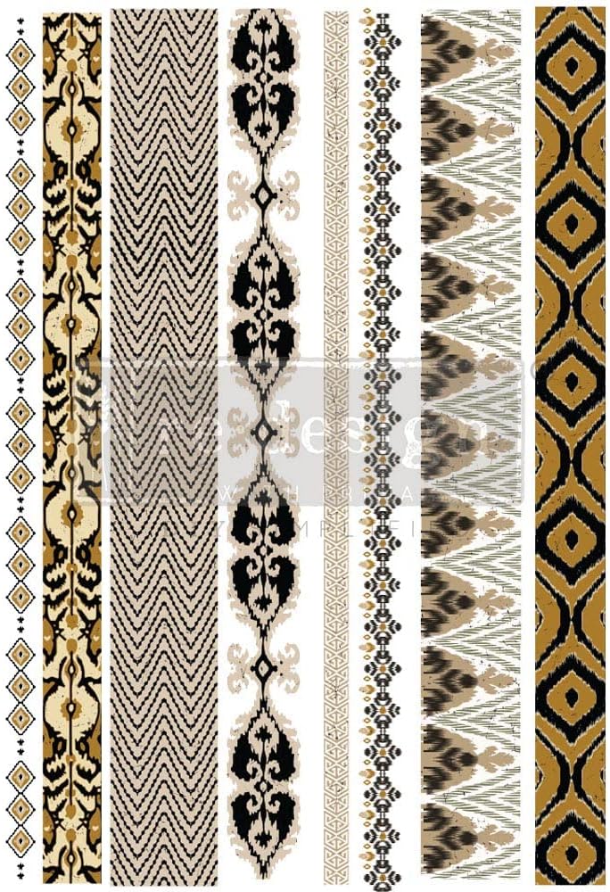 Redesign with Prima Decor Transfers - Exotic Borders Total Sheet Size 24''x35'', Cut into 2 Sheets Vintage Botanical