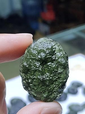 Moldavite Avec Pendentif En Cristal Herkimer République Tchèque Tektite S61 ZP