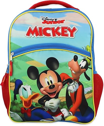 Mickey Mouse and Friends - Mochila escolar de 16 pulgadas para niños y niñas, Azul, Mickey Mouse and Friends - Mochila escolar de 16 pulgadas para