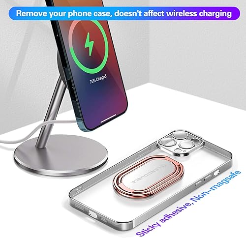 Miniatura 7 de Soporte ajustable para teléfono celular para escritorio, soporte de anillo de teléfono portátil, soporte de dedo plegable de escritorio, mango