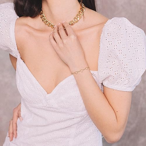 Miniatura 3 de Pandahall 5 anillos de enlace de latón con forma de corazón de oro de 14 quilates, marcos de enlace de bisel abierto, dijes de conector hueco de