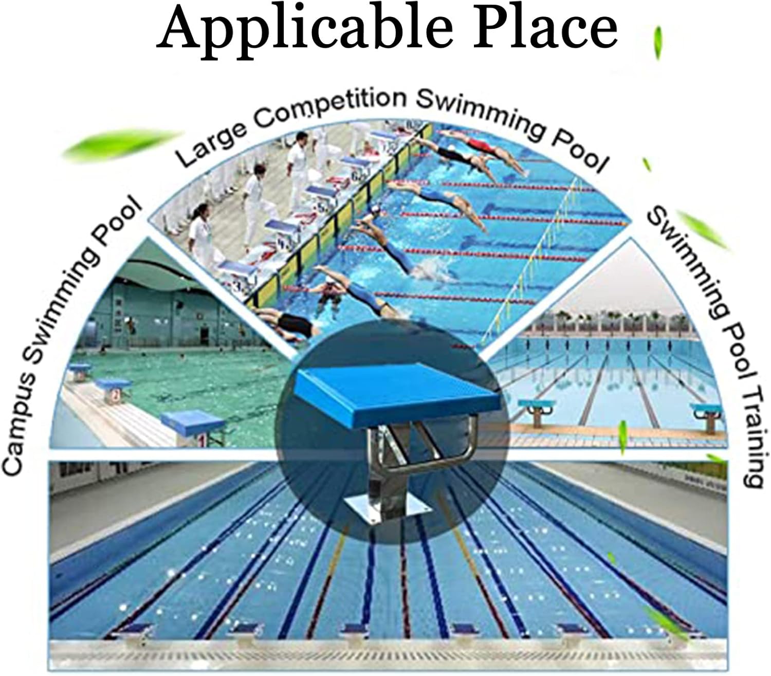 Diving Board Professional Heavy Duty Diving Board, Stainless Pool Jumping Platform, Anti Slip Rubber Surface, Competition Diving Board Deck, Diving Boards for Inground Pools