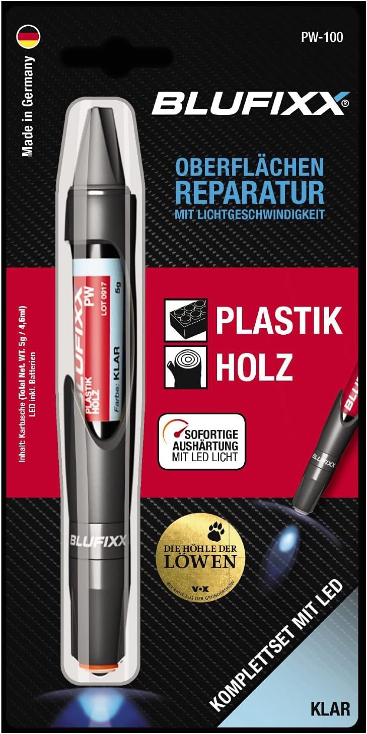 BLUFIXX ZSO Light curing repair gel - Complete Kit for Plastic & Wood