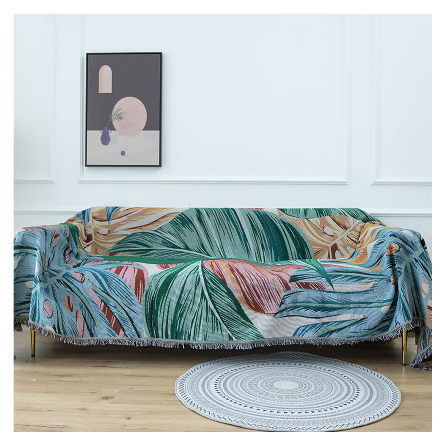 KUOSHAOYE Sofa Throw Blanket with Tassels Reversible Couch Throws for 2 3 4 Seater Sofa Tartan Blankets and Throws for Furniture Bed Throws and Armchairs(Size:230 * 340cm/91 * 134in,Color:style 5)