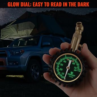 ETENWOLF Tire Pressure Gauge for Cars 0-75 PSI with Large Glow Dial