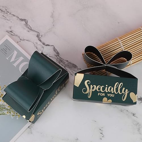 Miniatura 4 de Cajas de dulces, cajas de regalo, 30 cajas de regalo de boda con cartón con lazo, fáciles de montar, cajas de regalo para fiestas, Navidad,