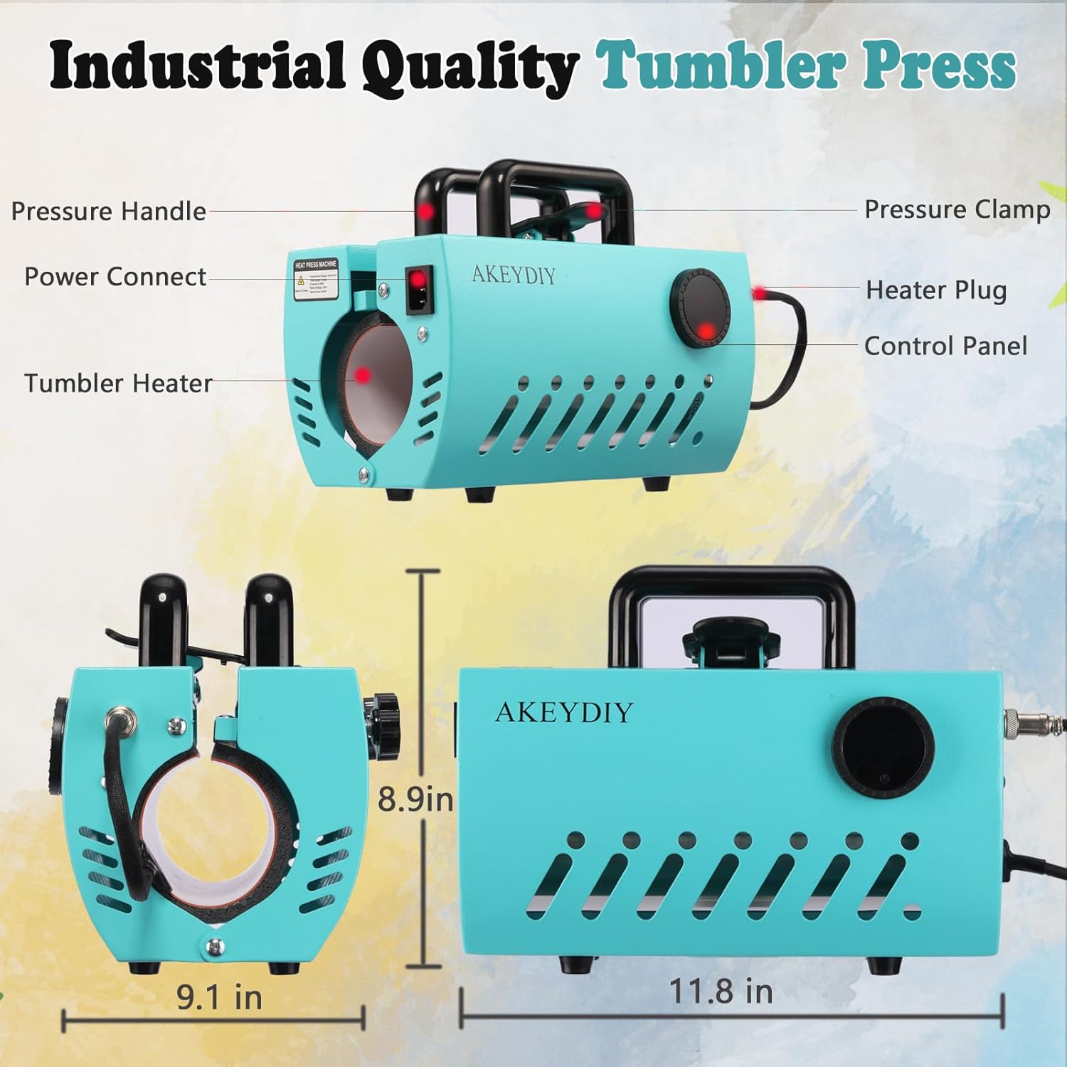 30oz Tumbler Heat Press Machine, Portable Mug Cup Heat Transfer Tumbler Press, Sublimation Transfer 30oz 16-25oz 11-15oz Straight Skinny Tumblers, Mug Heat Press DIY Ceramic Mugs Cups Glasses