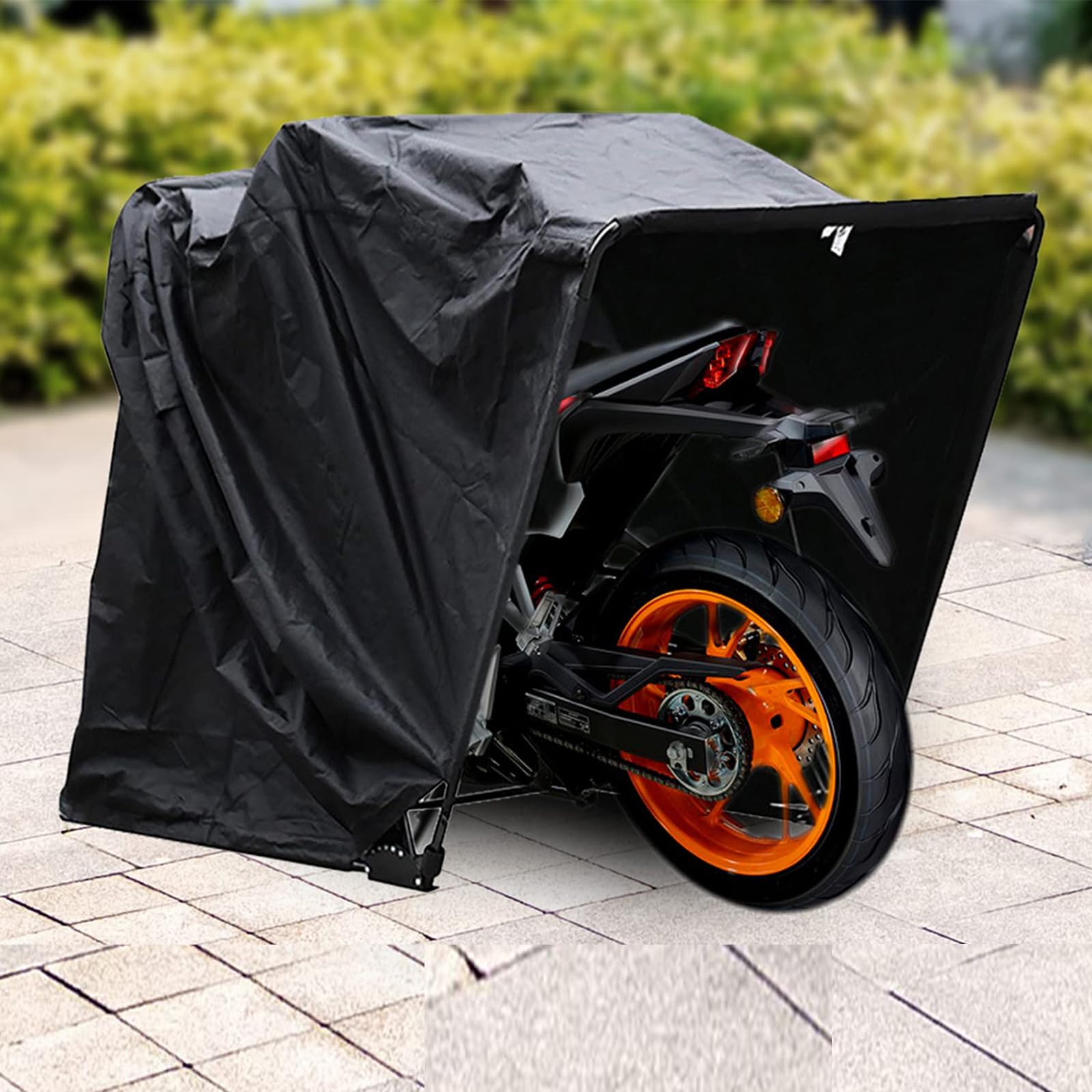 Funda para motocicleta plegable impermeable Oxford 600D con bolsa de transporte, tamaño grande, 270 x 105 x 155 cm