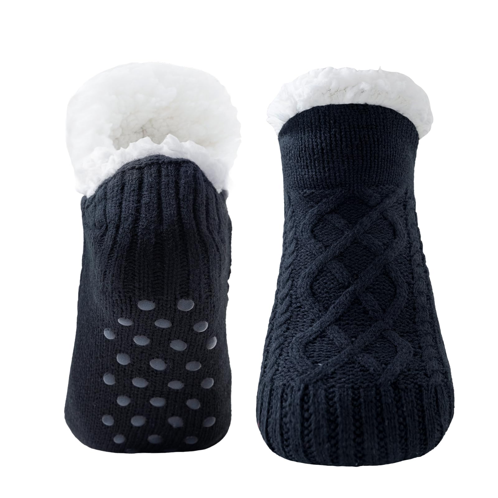 EonoFluffy Slipper Socks for Women and Men, Thick Cozy Gripper Socks, Warm Winter Non-Slip Socks for Ladies Girls, Women Gift for Home Indoor Bed, UK 4-10