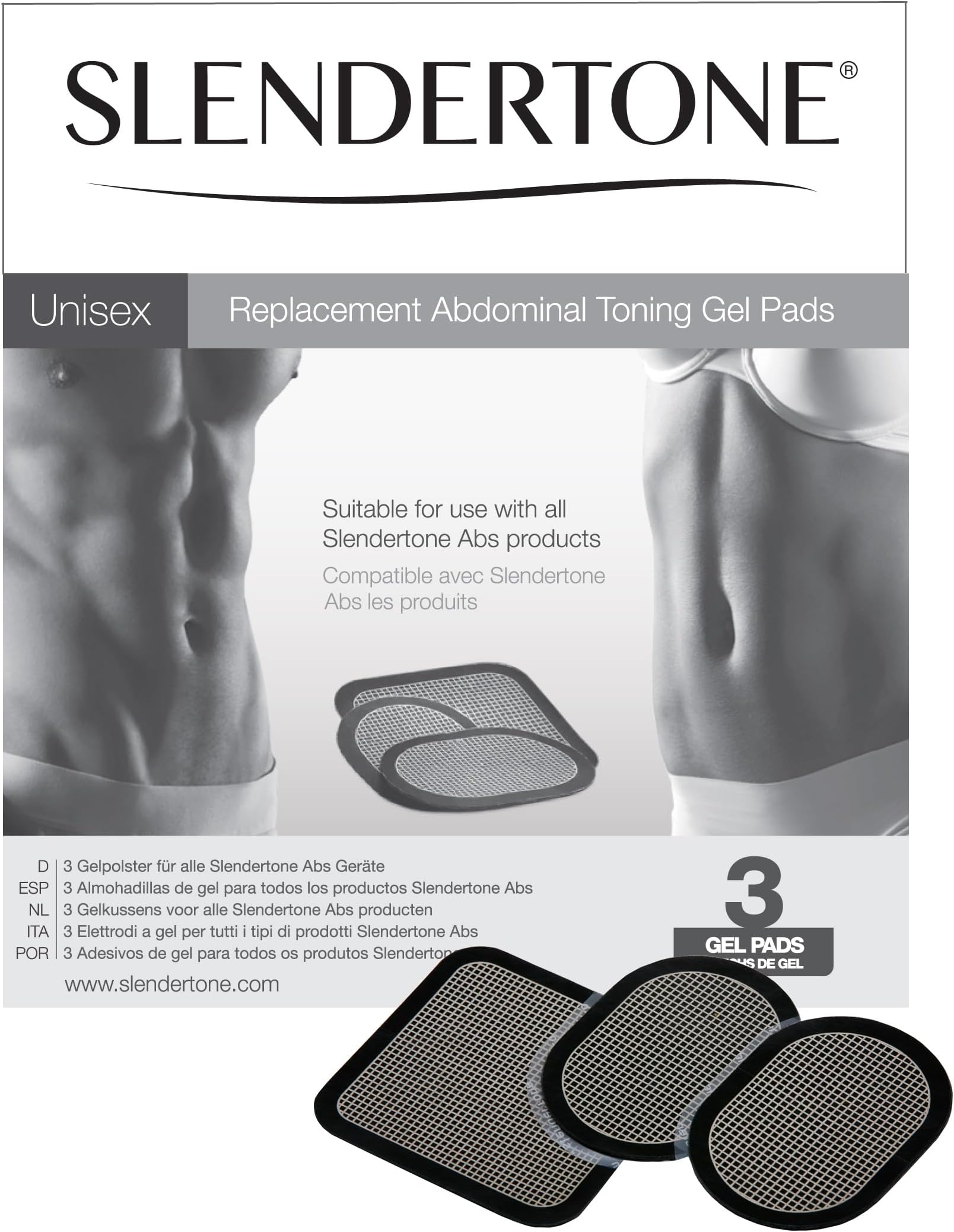Slendertone Ab Belts Gel Pads - Black