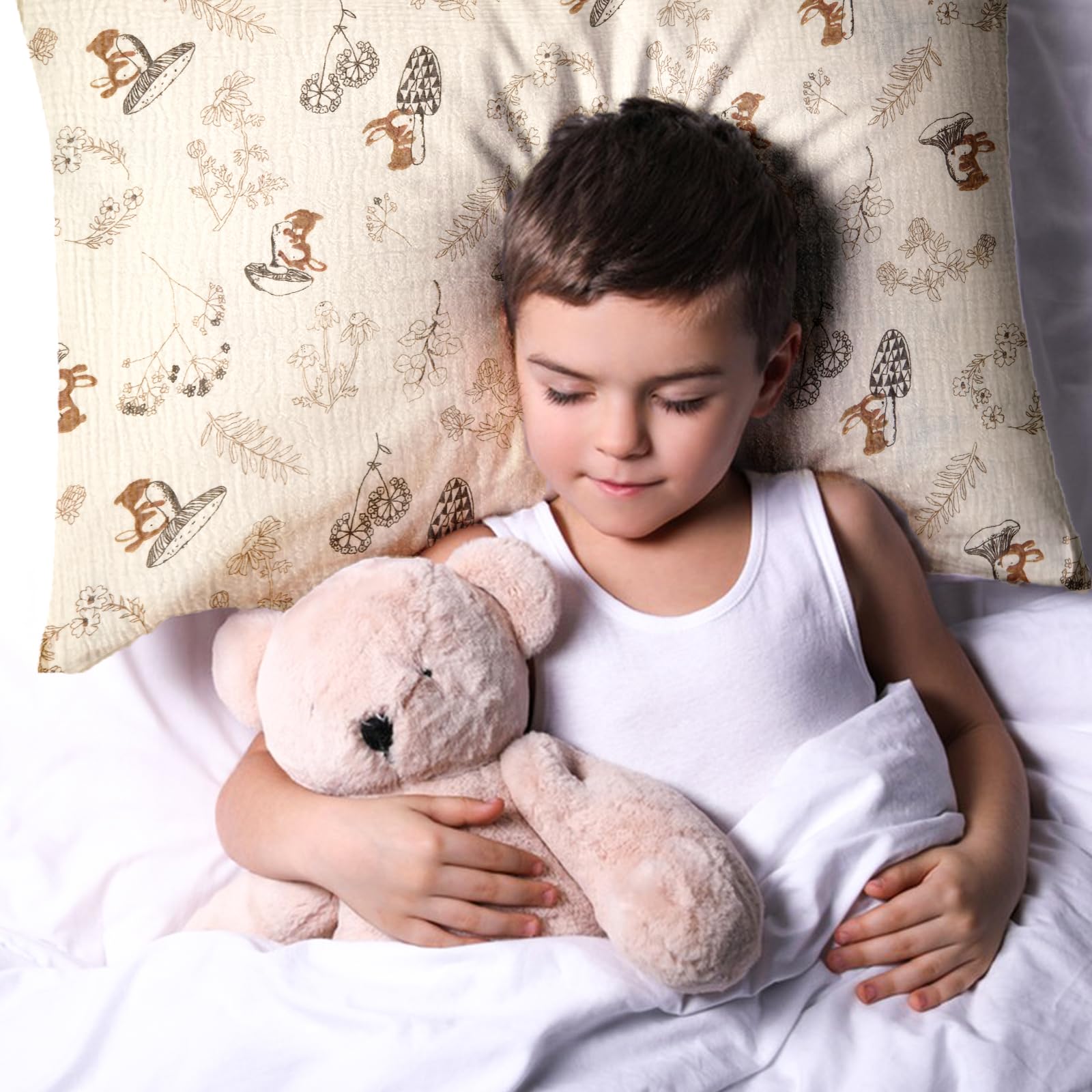 2 Taies D'Oreiller Mousseline Coton Enfant - Fermeture Enveloppe - 33x46cm 36x48cm 30x40cm