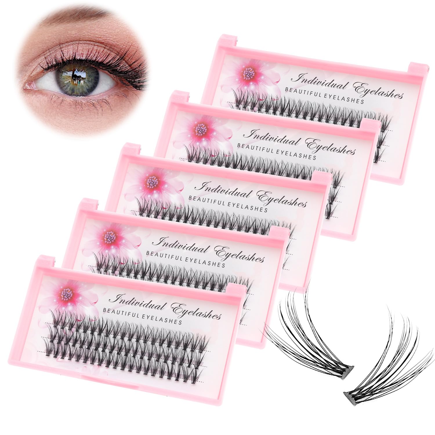 Individual False Eyash Clusters Synthetic Fiber Lash Extensions
