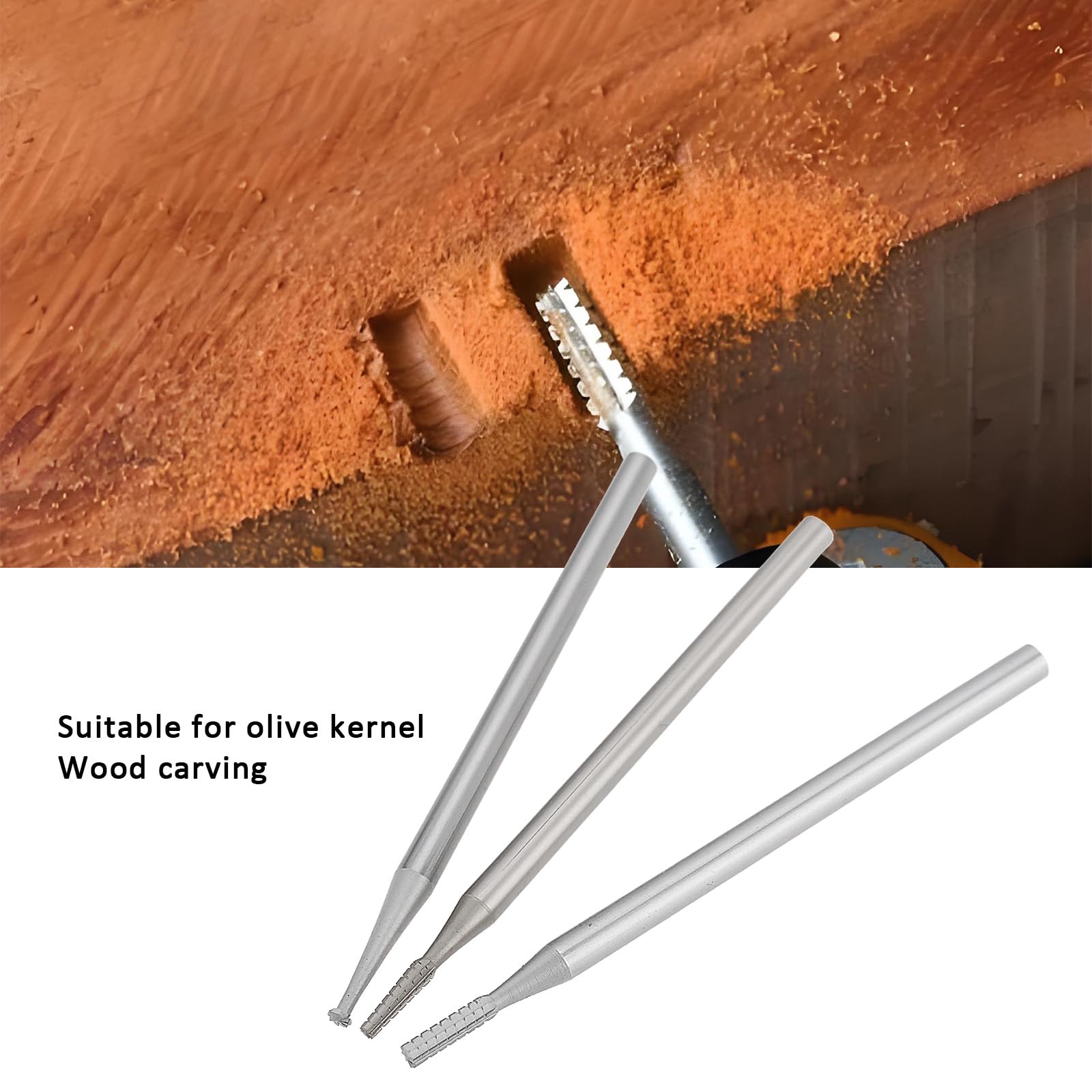 Briny River 6pcs 1.4mm Engraving Router Bits 2.35mm Shank HSS Bits Set for Olive Amber Carving - Image 2