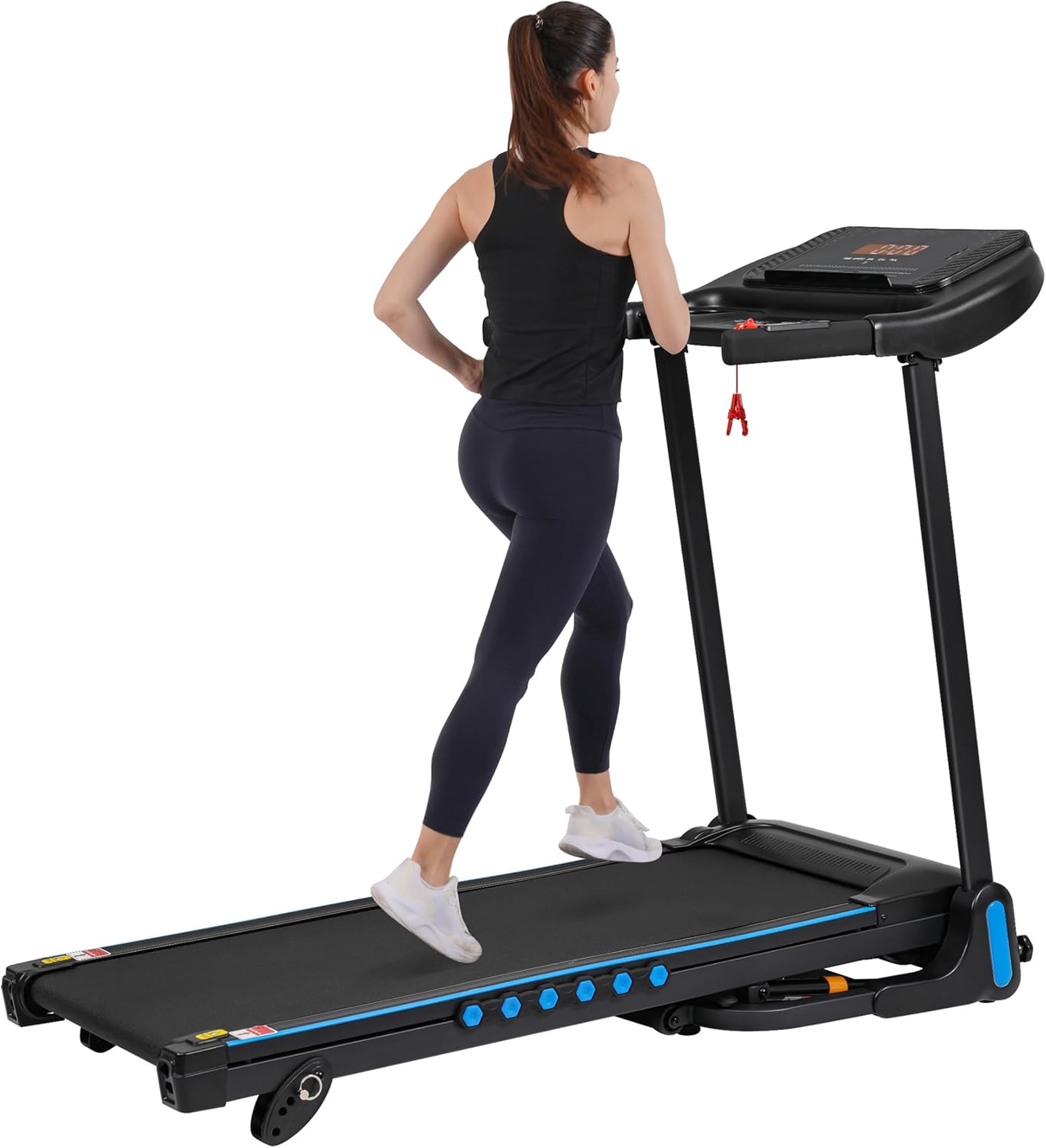 Incline Treadmill for Home with 3.0 HP Quiet Motor, 350 LBS Capacity, Auto-Folding Hydraulic System, 10 MPH Running Machine with Bluetooth Speaker, Type-C & USB Charging Port, Shock Absorption, Black