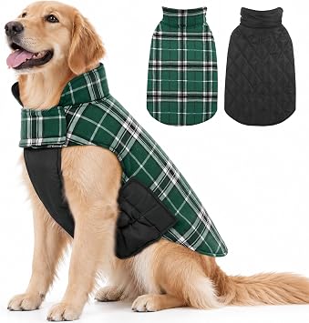 MIGOHI Reversible Winter Jacket for Dogs,Green 3XL