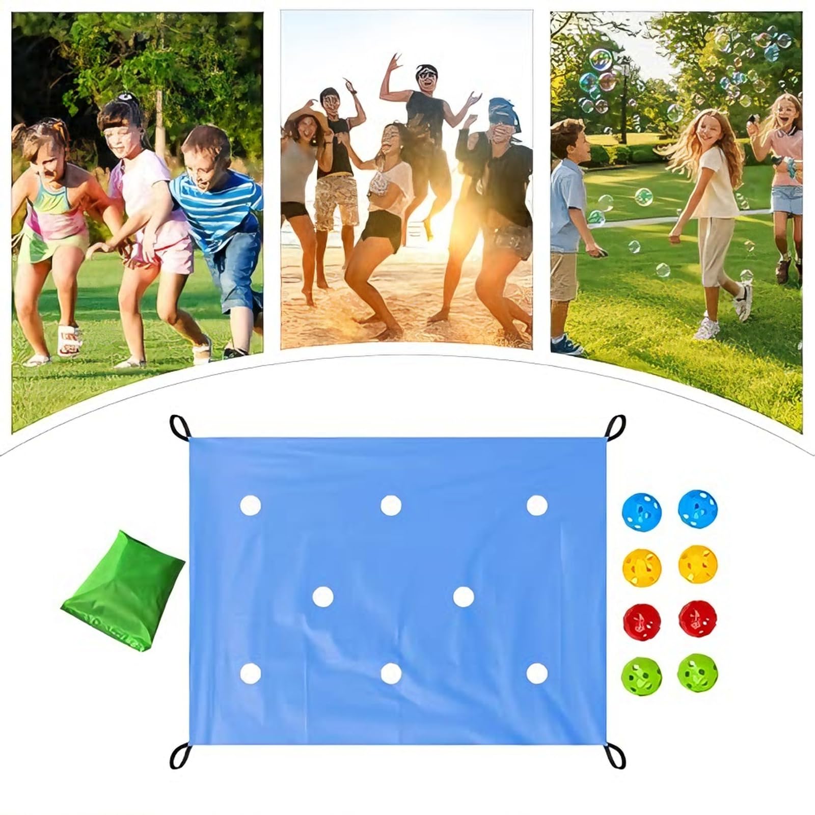Set da gioco per team building con palline e borsa portaoggetti per attività di gruppo e allenamento