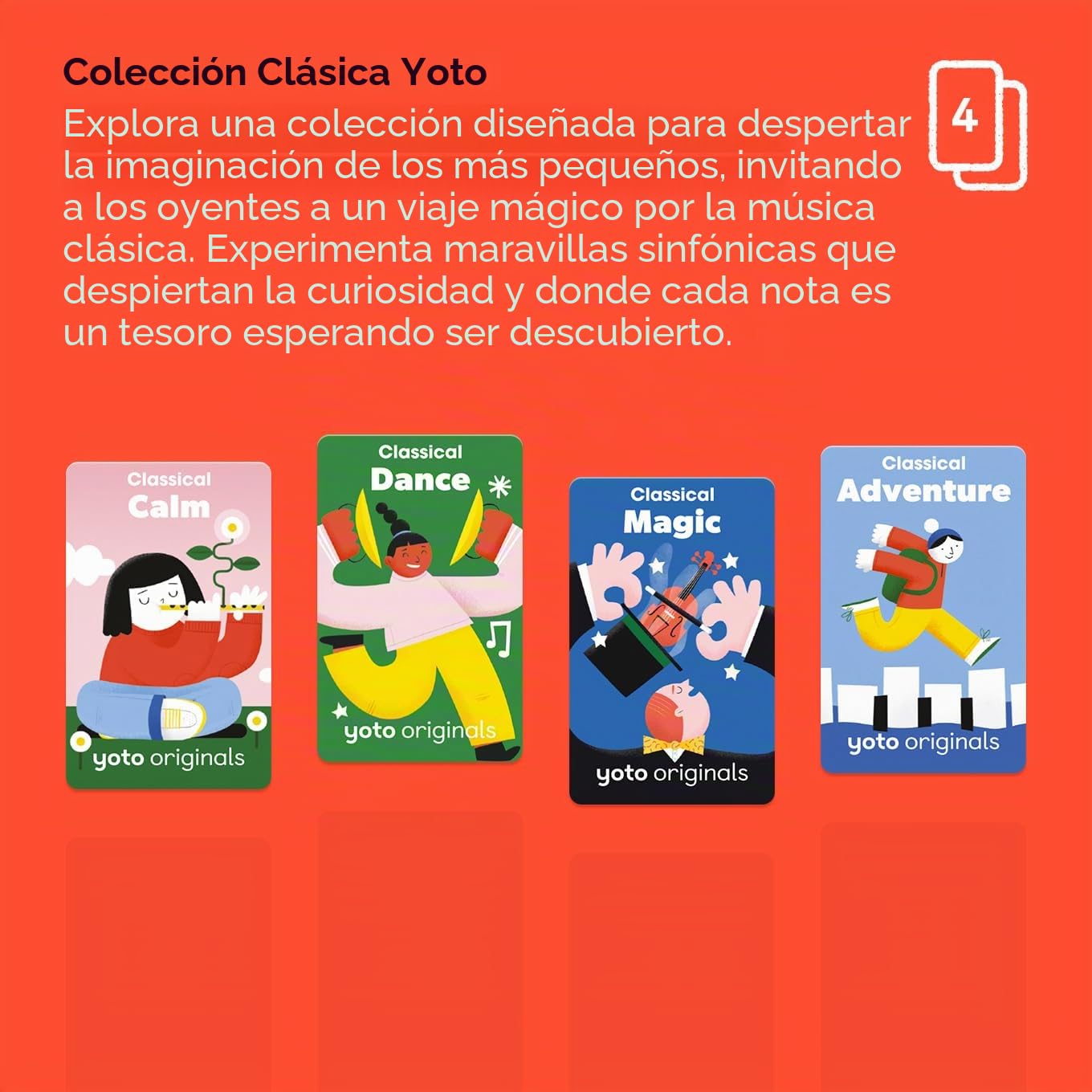 Yoto: Classical Collection – 4 Tarjetas Musicales en inglés. Mis primeras Canciones sin Pantallas con música Relajante para la Siesta y la Hora de Dormir. Compatible con Player y Mini Todo-en-Uno.