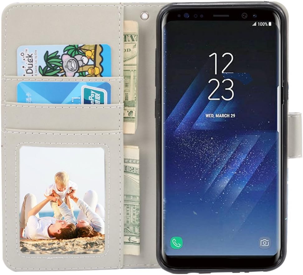 UrSpeedtekLive Galaxy S8 Plus Wallet Case Folio Flip Premium PU Leather Case Cover w/Card Holder Slot Pockets, Wrist Strap, Magnetic Closure Compatible with Galaxy S8 Plus (2017),Believe in Yourself