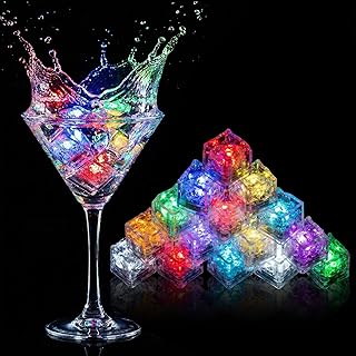 160 Pack Light Up Ice Cubes for Drinks, Multi Color Led Ice Cubes, IP67 Waterproof Reusable, Glowing Flashing Changing Lights, Water Activated Drink Lights for Cocktails Club Party Bar Wedding Decor