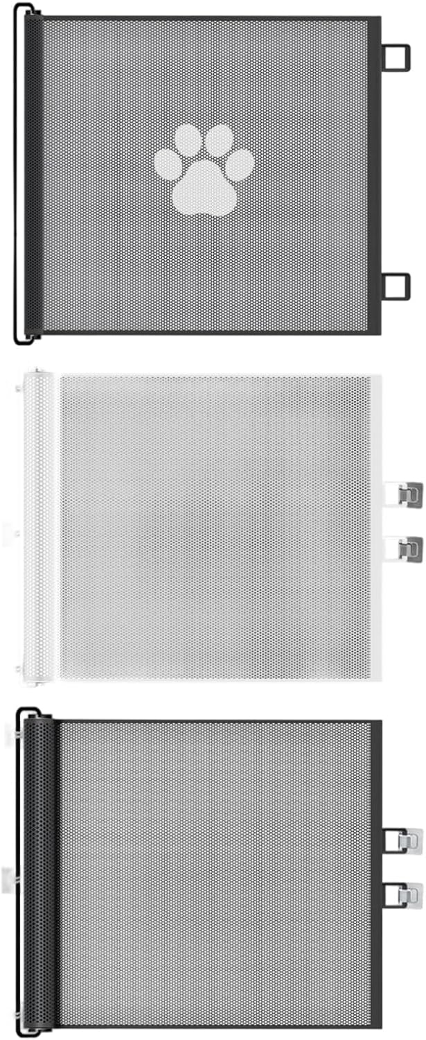 Pet Gate Adjustable from to 51Inch Not Drilling Required Dog Cats Barrier for Doorways Home Safety-Gate White Modern Barrier