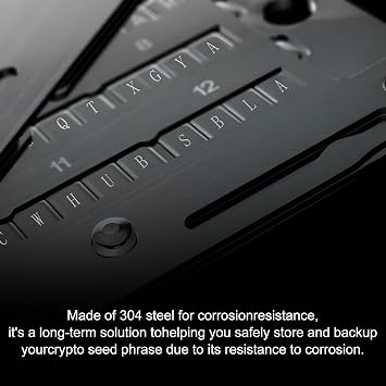 Crypto Seed Phrase Storage, 304 Stainless Steel Secure Bitcoin Wallet, Private Key Recovery Cold Storage Backup 3 Plates 24 Words Compatible with BIP39 Hardware Wallets,Father's Day Gifts