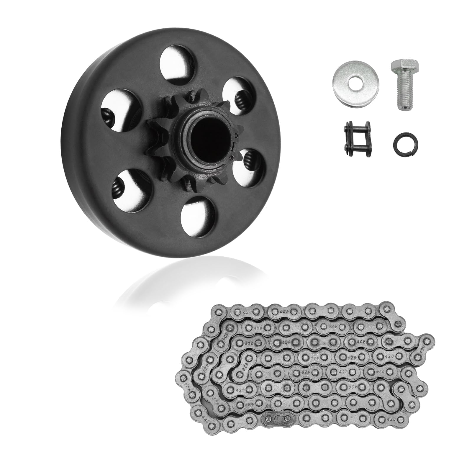 Embrague centrífugo, Go Kart embrague 3/4 orificio 10T con cadena #40 41 420 para mini bicicleta, Go Kart, predator 212, cortacésped y motor Honda GC GX 2-6.5HP GC160 GC190 GX120 GX140 GX160
