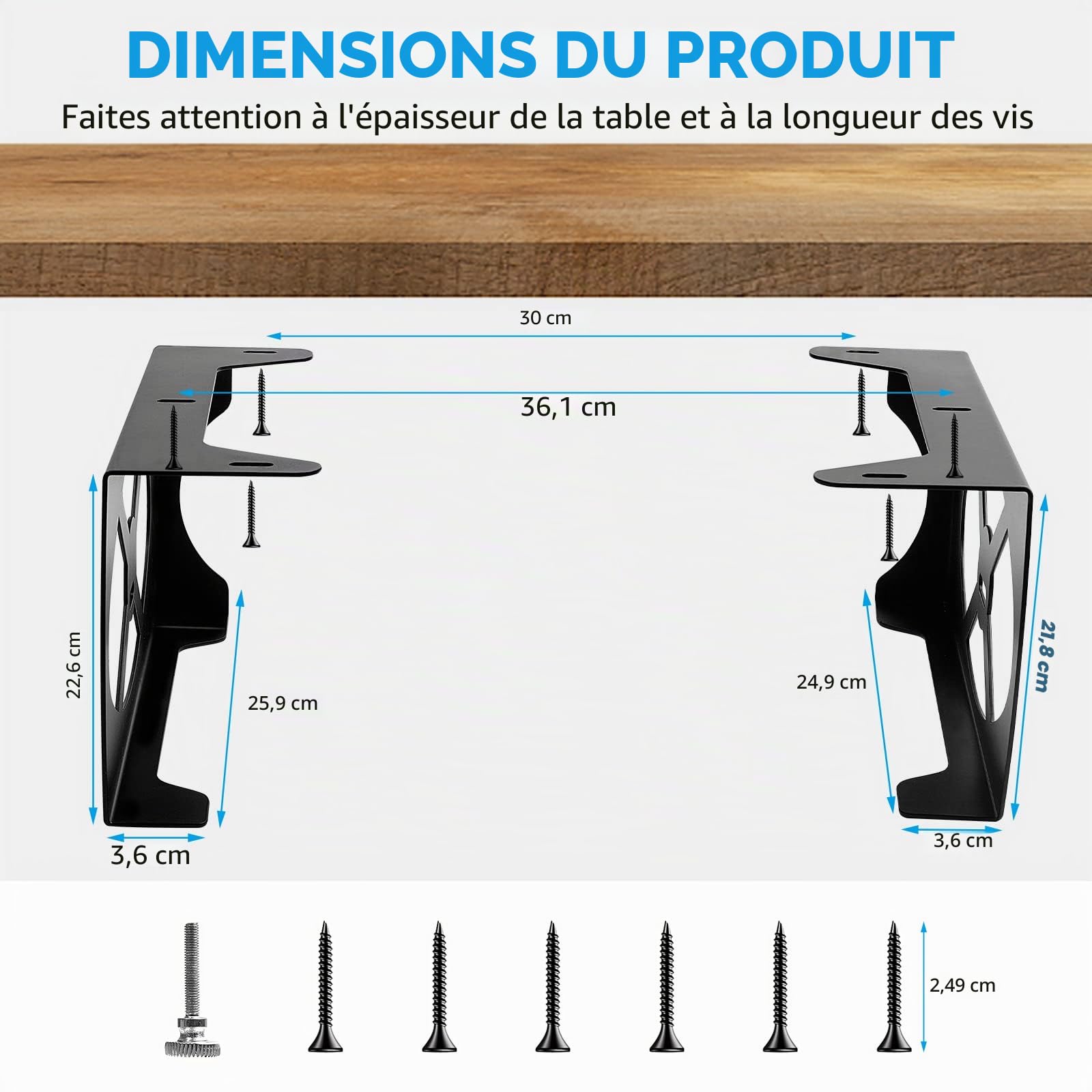 FUNTO Support de bureau Under Desk pour PS5, support Stealth Mount pour PS5, support en métal compatible avec Playstation 5 Disc et console Digital Edition