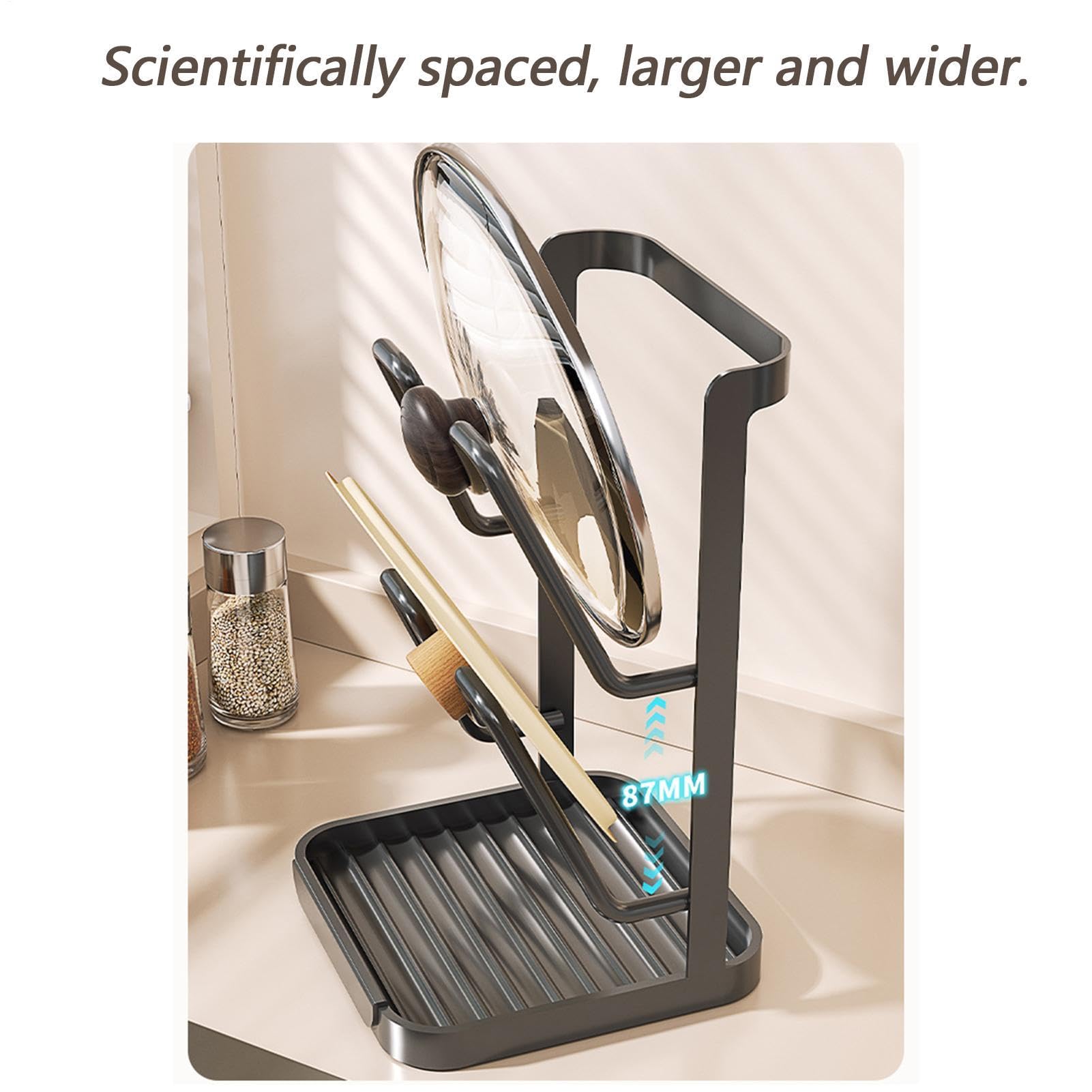 Portacoperchi Pentole - Rastrelliera Riposizionamento Cucina , Supporto Coperchi Padelle e Cucchiaio | Organizzatore Verticale Coperchi - per Casa Cucina Dispensa Ristorante Appartamento Mensola Armad