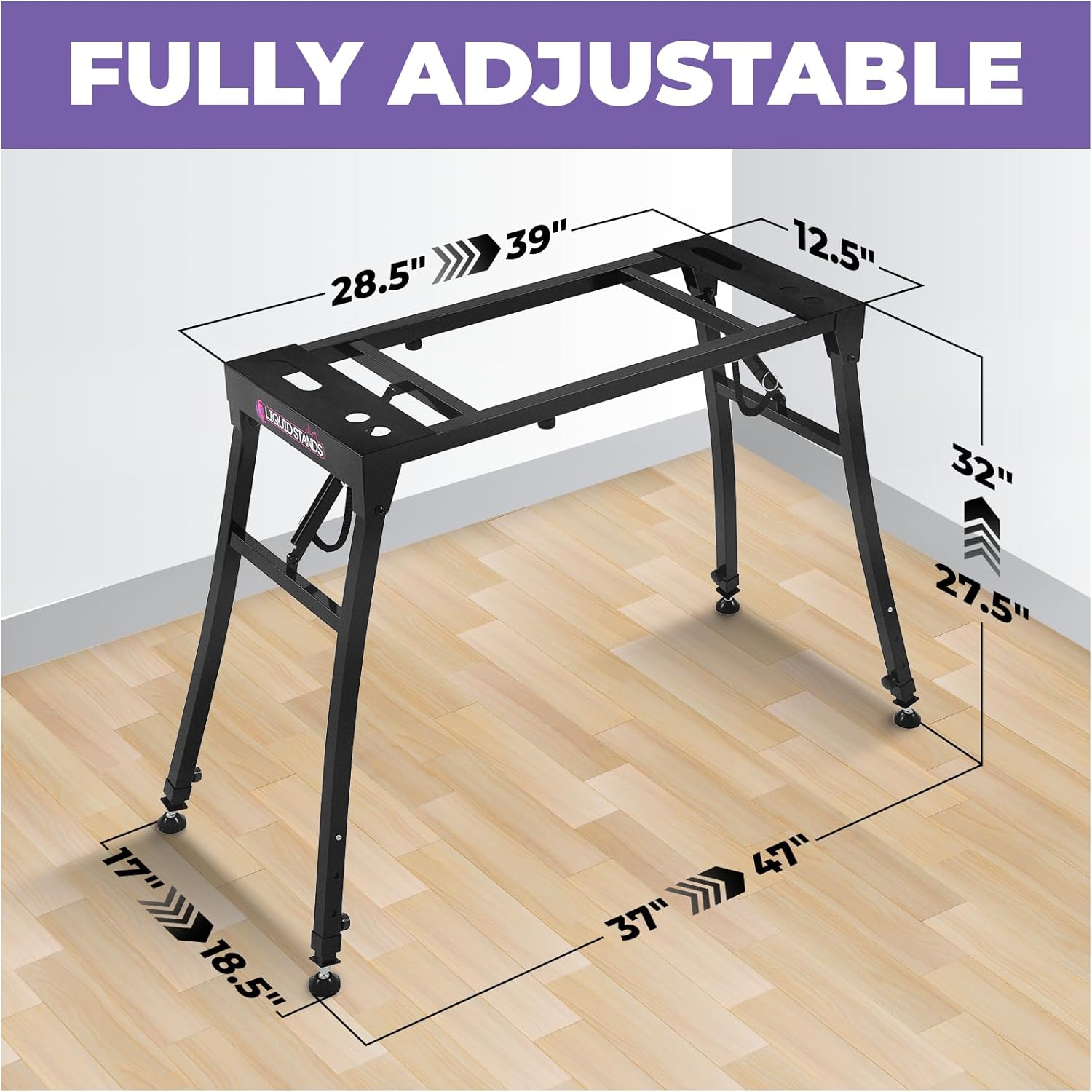 liquid stands collapsible piano keyboard stand - adjustable and portable heavy duty music stand for kids & adults - fits 54-88 key electric digital pianos - sturdy musical keyboard table
