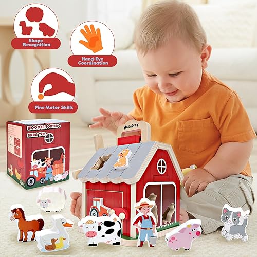 Miniatura 4 de Montessori - Juguetes de madera para clasificar granjas para bebés, niños y niñas de 1, 2 y 3 años, juguetes de aprendizaje para llevar con molino