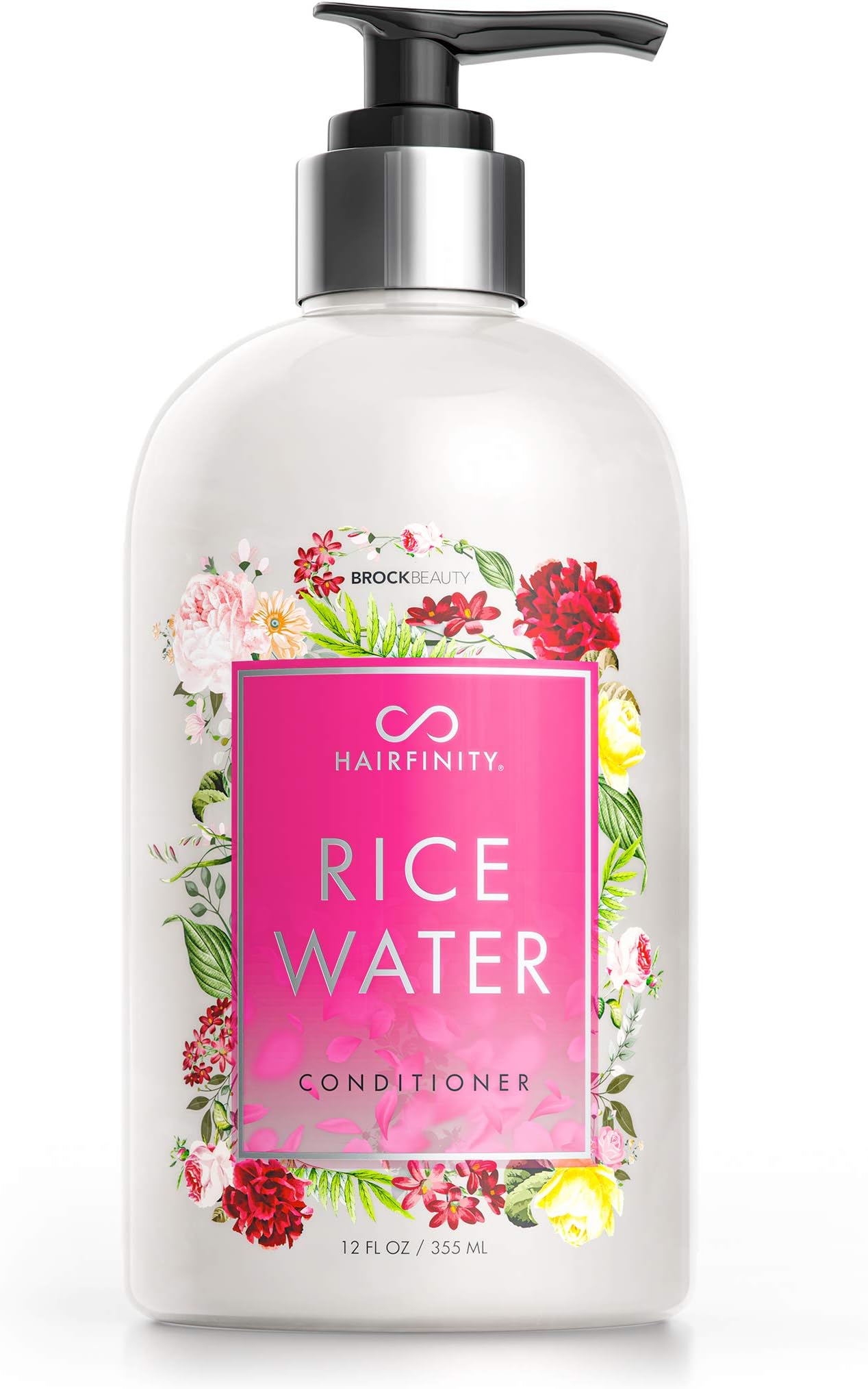 Hairfinity Rice Water Conditioner - Silicone & Sulfate Free Growth Formula - Best for Damaged, Dry, Curly or Frizzy Hair - Thickening for Thin Hair, Safe for Keratin and Color Treated Hair 12oz