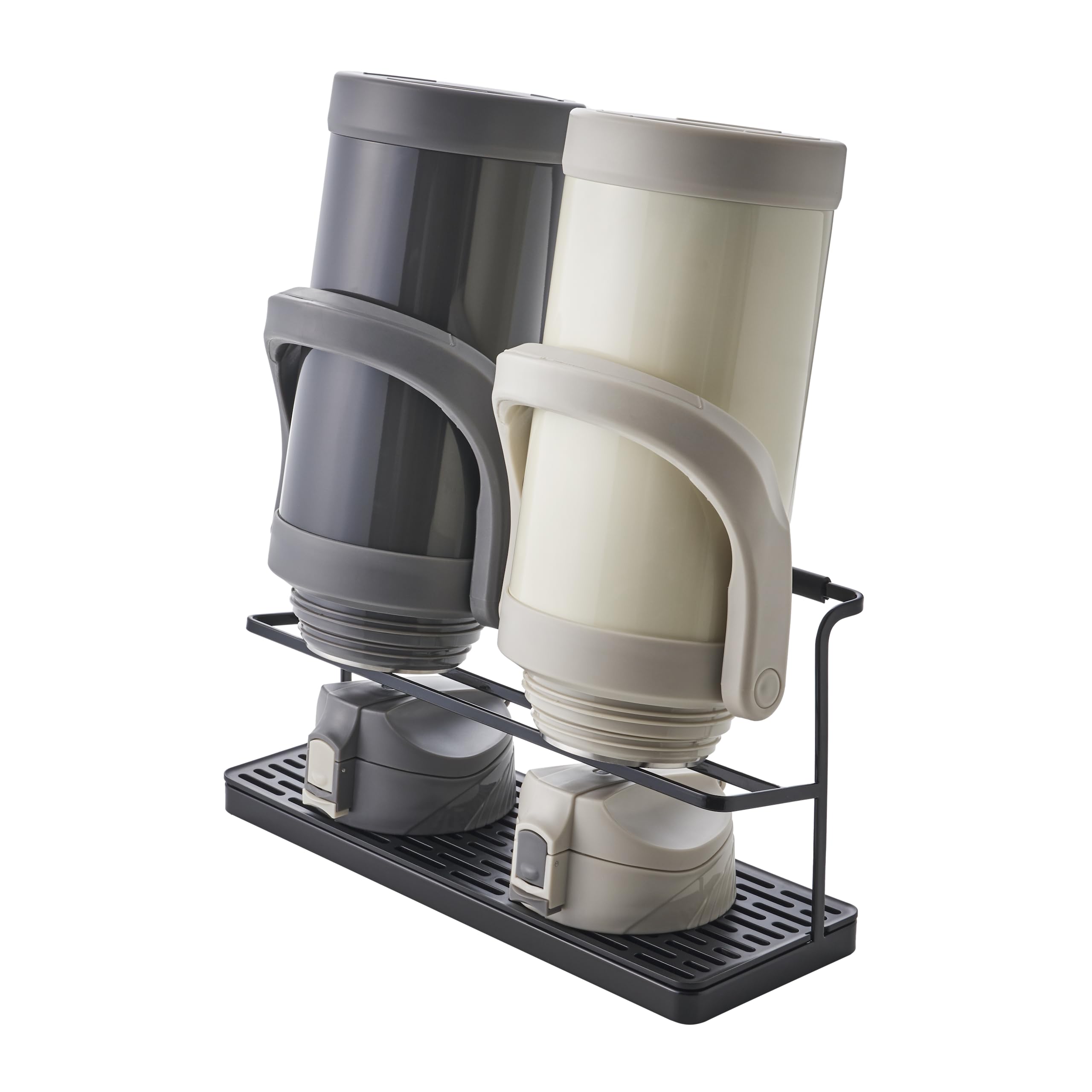YAMAZAKI 5410 TOWER Bottle Drying Stand with Tray, black, Steel/ABS Resin, 32 x 12 x 17 cm