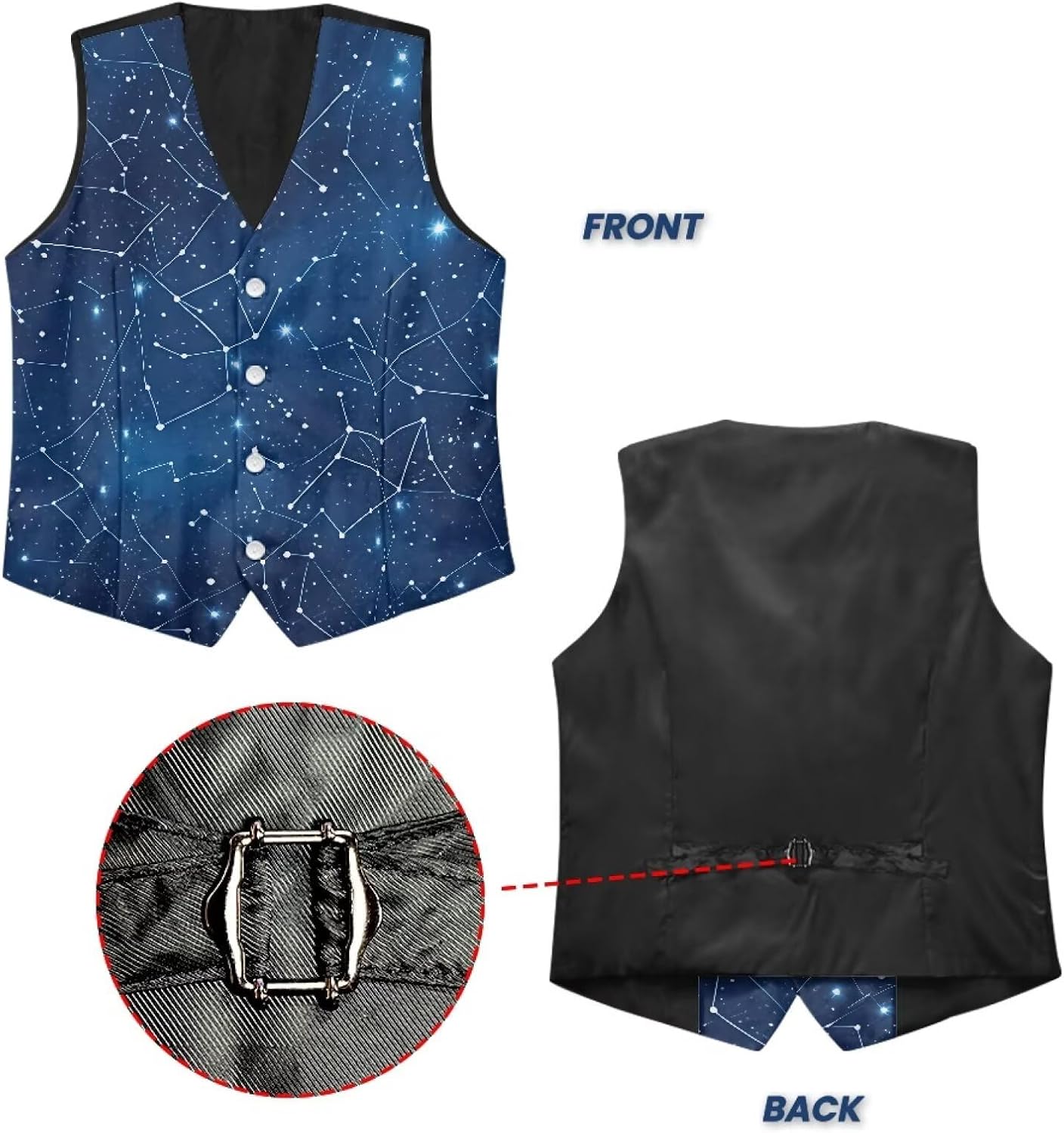 Biyejit Men's Formal Suit Vest Fit for Business Casual Wedding Dress Button Down V-Neck Waistcoat Tuxedo Vest S-4XL