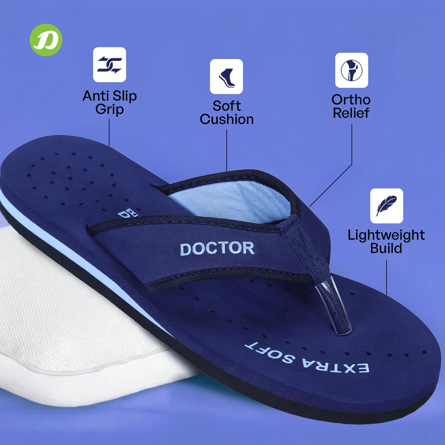 DOCTOR EXTRA SOFT Pantuflas ortopédicas para mujer, para embarazo diabético, antideslizantes, ligeras, cómodas, planas, informales, elegantes, para mujeres y niñas, D-22