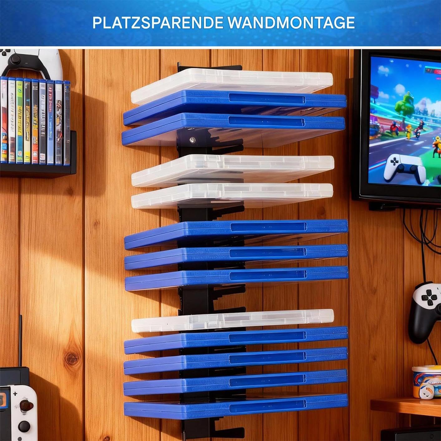 Estantería Para Videojuegos Juego de 2 Estanterías de Pared Metálica