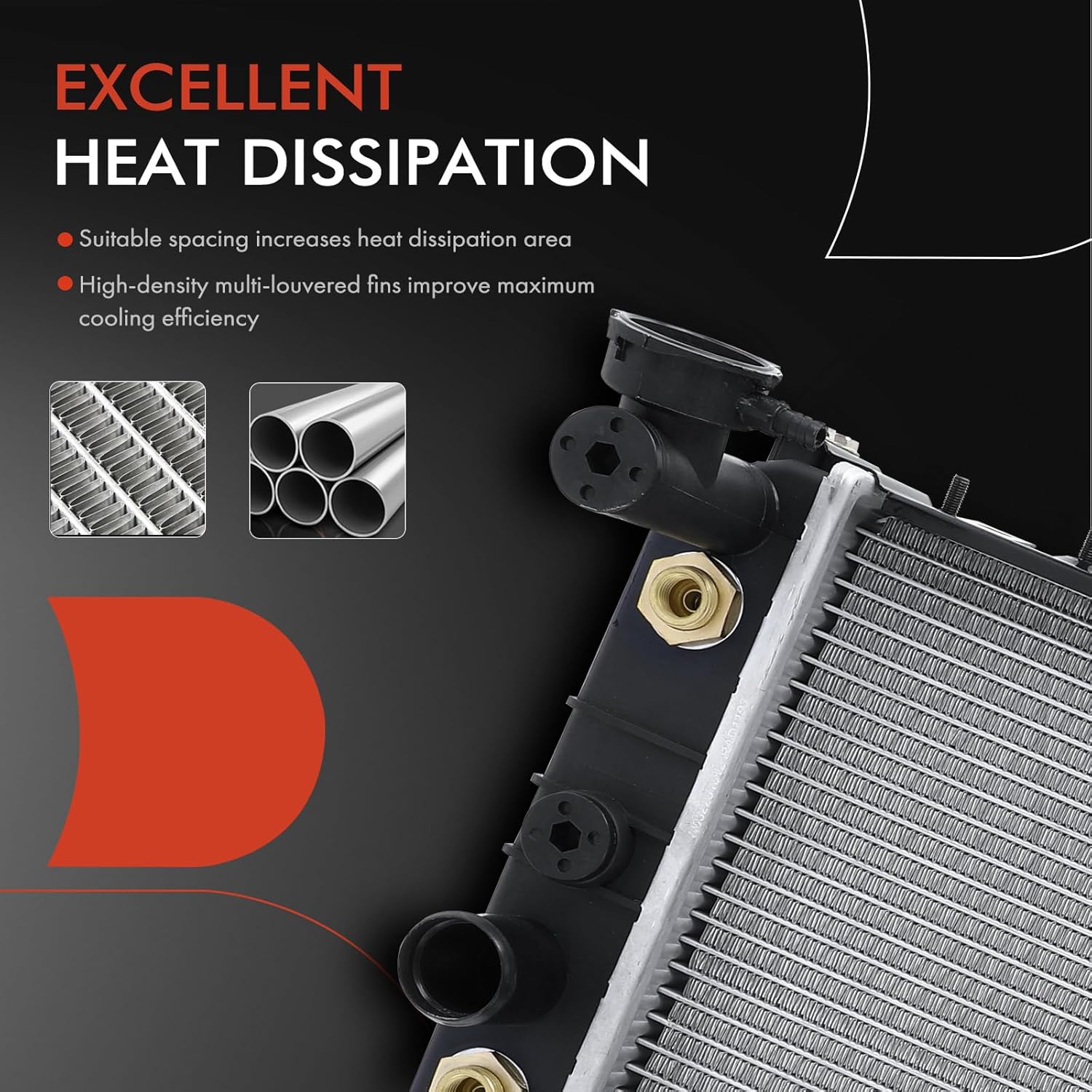 A-Premium Engine Coolant Radiator Assembly with Transmission Oil Cooler - Compatible with Jeep Cherokee 1991-2001, Comanche 1991-1992 - 2.5L 4.0L