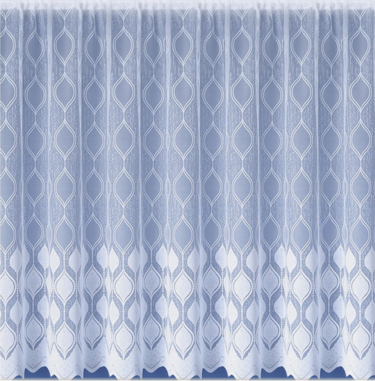 Nancy's Linens Sophie Modern White Lace Net Curtain - Sold By Meter Drop (42" (106cm))