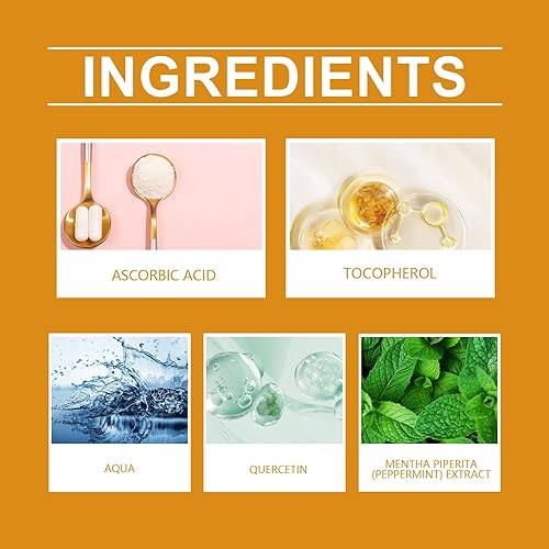 Miniatura 7 de Suero prémium de vitamina C al 20% para cara con ácido hialurónico, retinol, nicotinamida y aminoácidos, mejora el colágeno de la piel, hidrata y