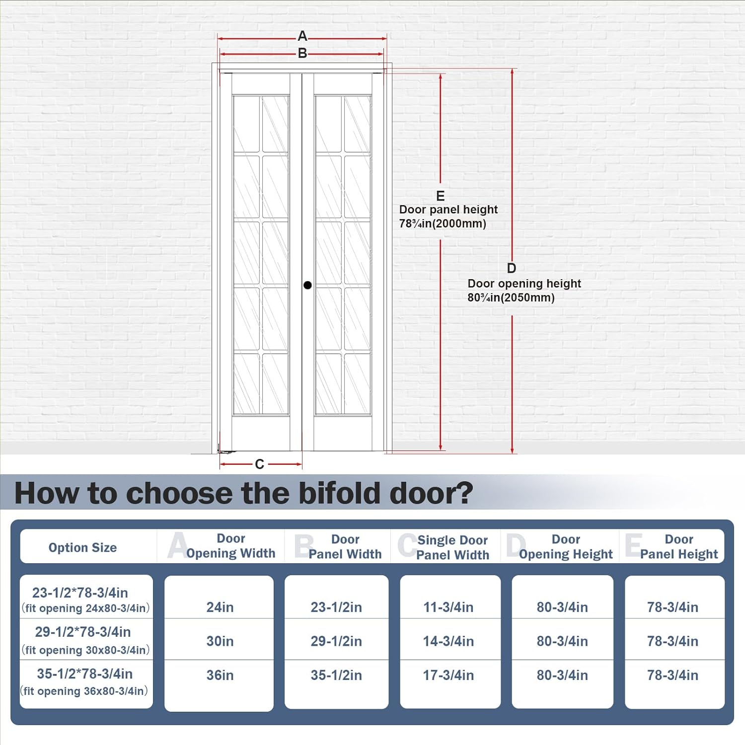 White Bifold Doors for 24"×80" Opening, Tempered Frosted Glass Cross Transparent Folding Barn Door with Concealed Hardware Kit Included, LVL Wood Panel Covered with PVC Surface
