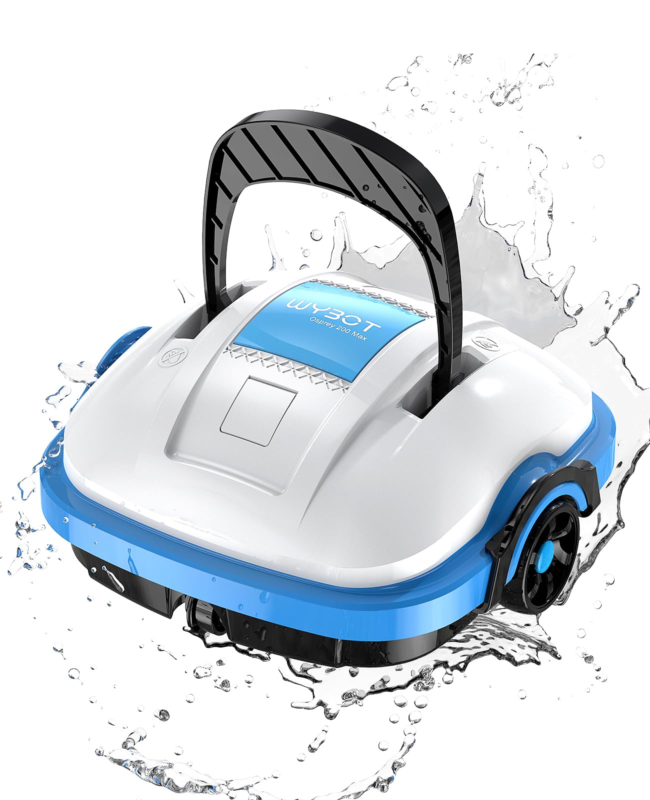 WYBOT Osprey 200 Robot Limpiafondos Piscina Automatico,Limpiador de Piscina Sin Cable,Estacionamiento Auto,Motores Duales,Filtración de 180 µm,para Piscinas Elevadas 50m² -Blanco