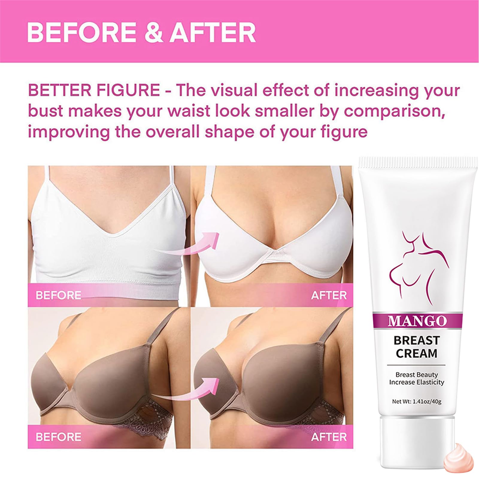 09 Crème d'amélioration de la Poitrine, 40g Crème Augmentante et Hydratante pour la Poitrine, Crème Raffermissante Et Lifting Pour Les Seins Crème De Massage Du Sein Crème