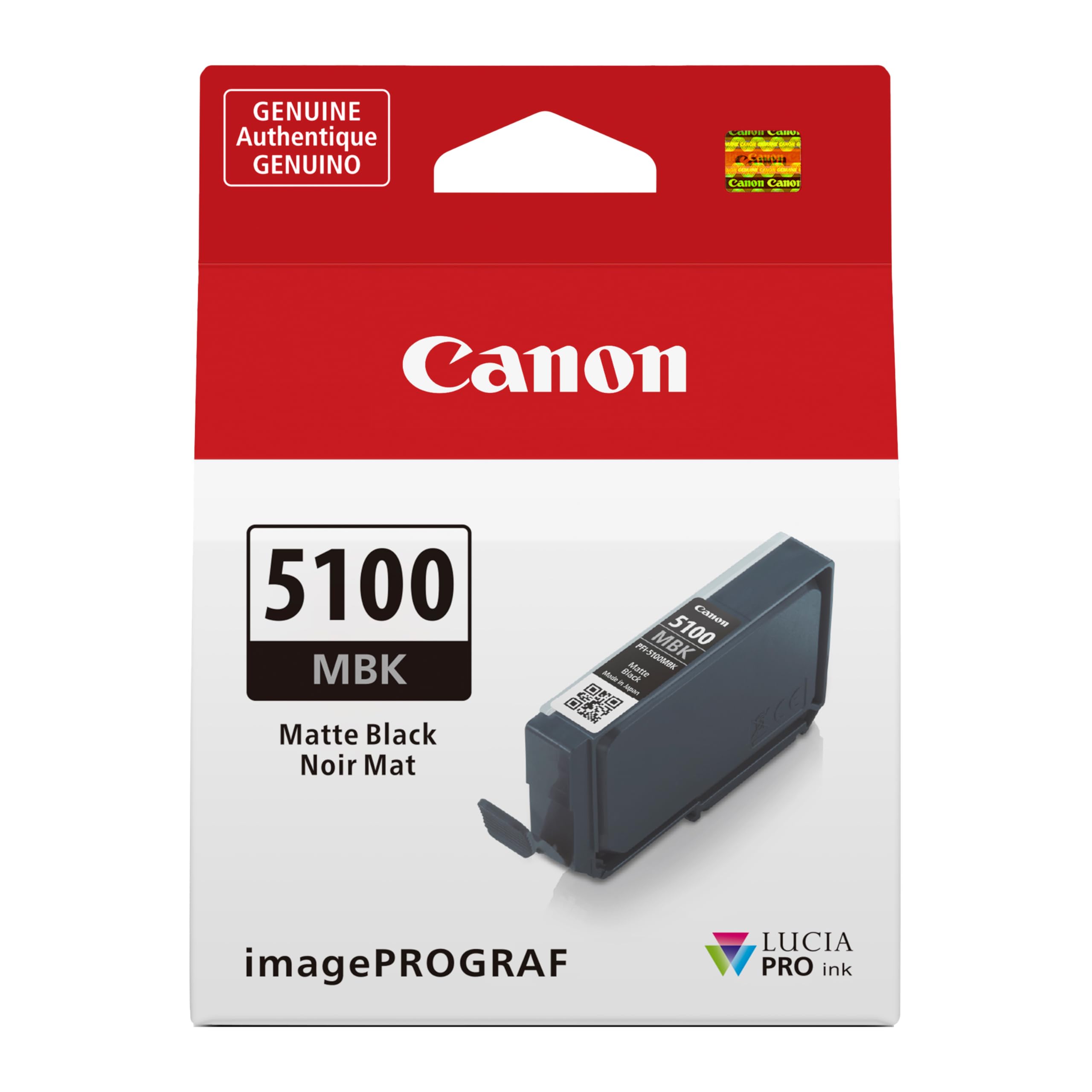 Canon PFI-5100 Genuine Matte Black Ink Tank, Compatible with ImagePROGRAF PRO-310 Printers