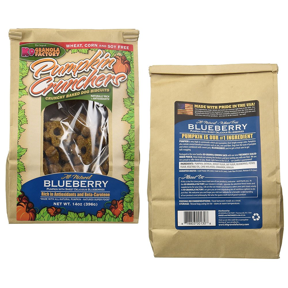 All-Natural Blueberry Pumpkin Crunchers Baked Dog Biscuits (2 Pack)