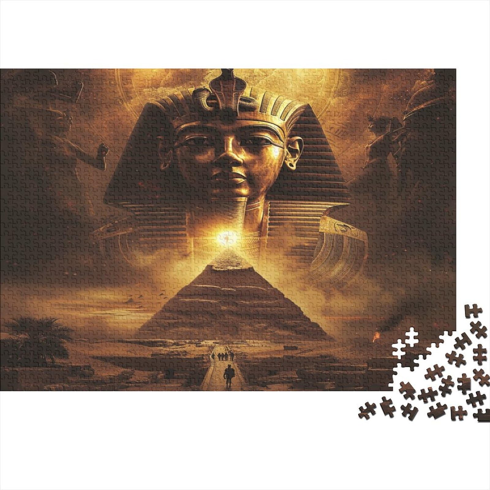 Pharaoh Puzzle dla dorosłych 1000 sztuk Wymagające gry logiczne Enigma niemożliwy pomysł na prezent dla dorosłych ramka na zdjęcia dekoracja ścienna 1000 sztuk (75 x 50 cm)