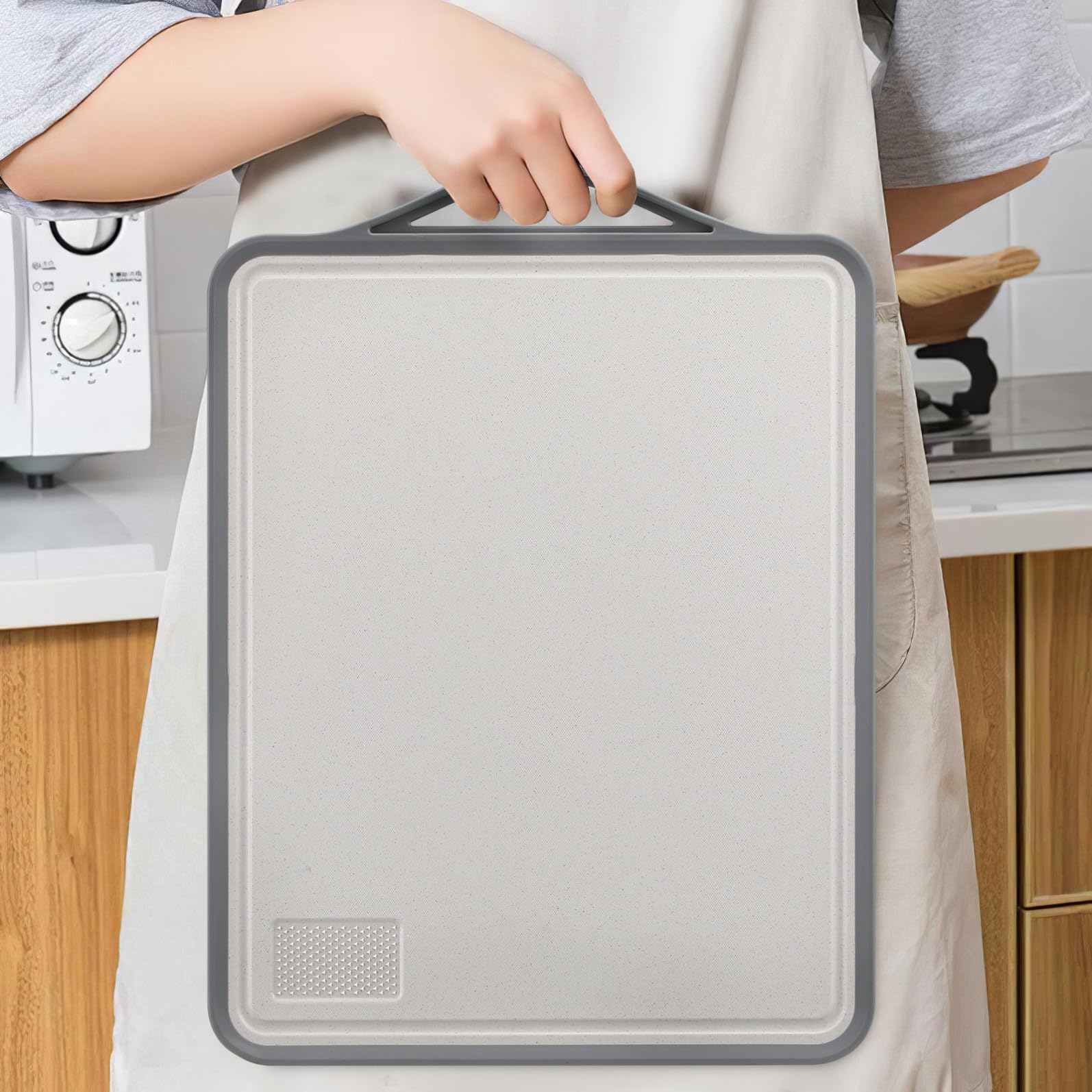 HANABASS Elegantes Schneidebrett aus Edelstahl für Küche mit Rutschfestem Design und Spülmaschinenfest Robust und Hygienisch für Täglichen Gebrauch