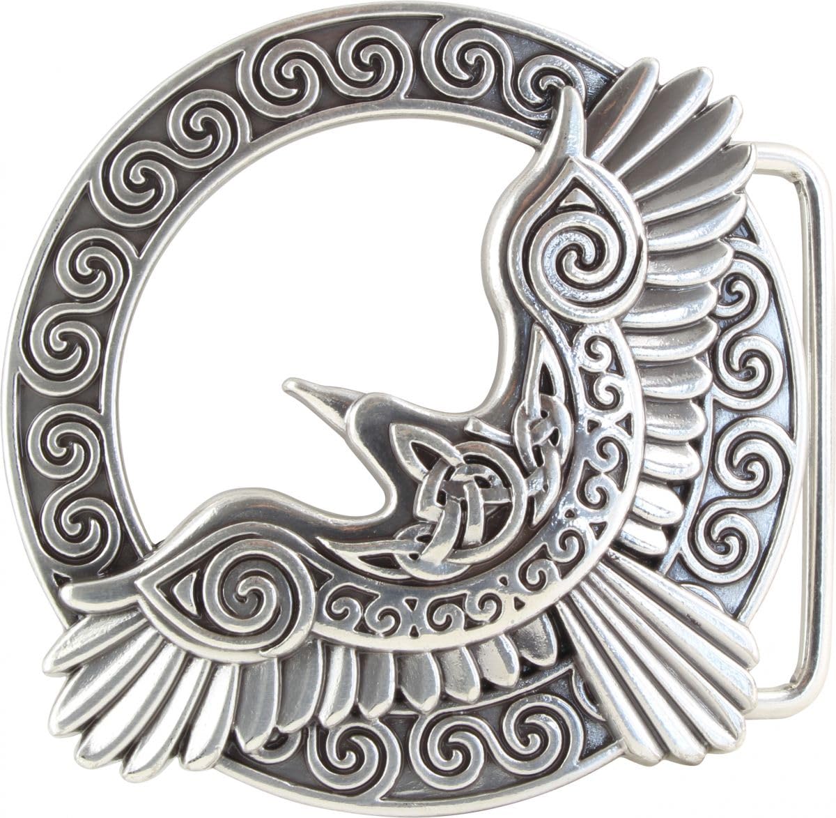 BELTINGER Boucle de ceinture Celtic Crow 4,0 cm | Buckle Boucle de ceinture interchangeable 40mm Massif | Tenue LARP et médiévale