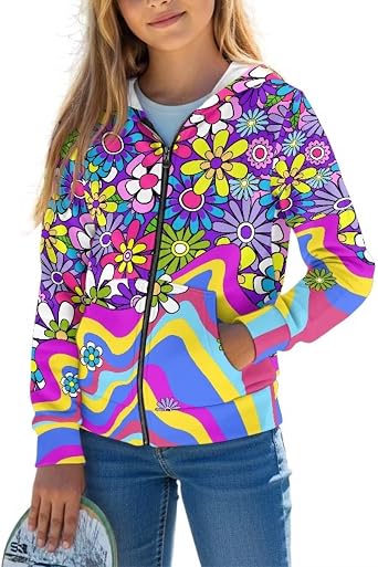 Girls Oversized Zipper Hoodies Sweatshirts 6-14 Years | Lightweight Soft,Kids Fashion Casual Outfits Fall Winter Jacket Clothes