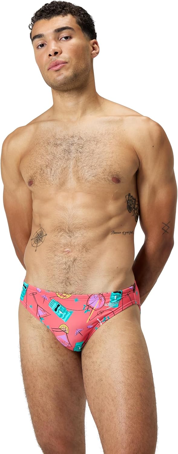 Speedo Men's Beachstar Eco Flex Brief Swimsuit - 2" Outseam, UPF50+ Chlorine-Resistant, Recycled Fabric