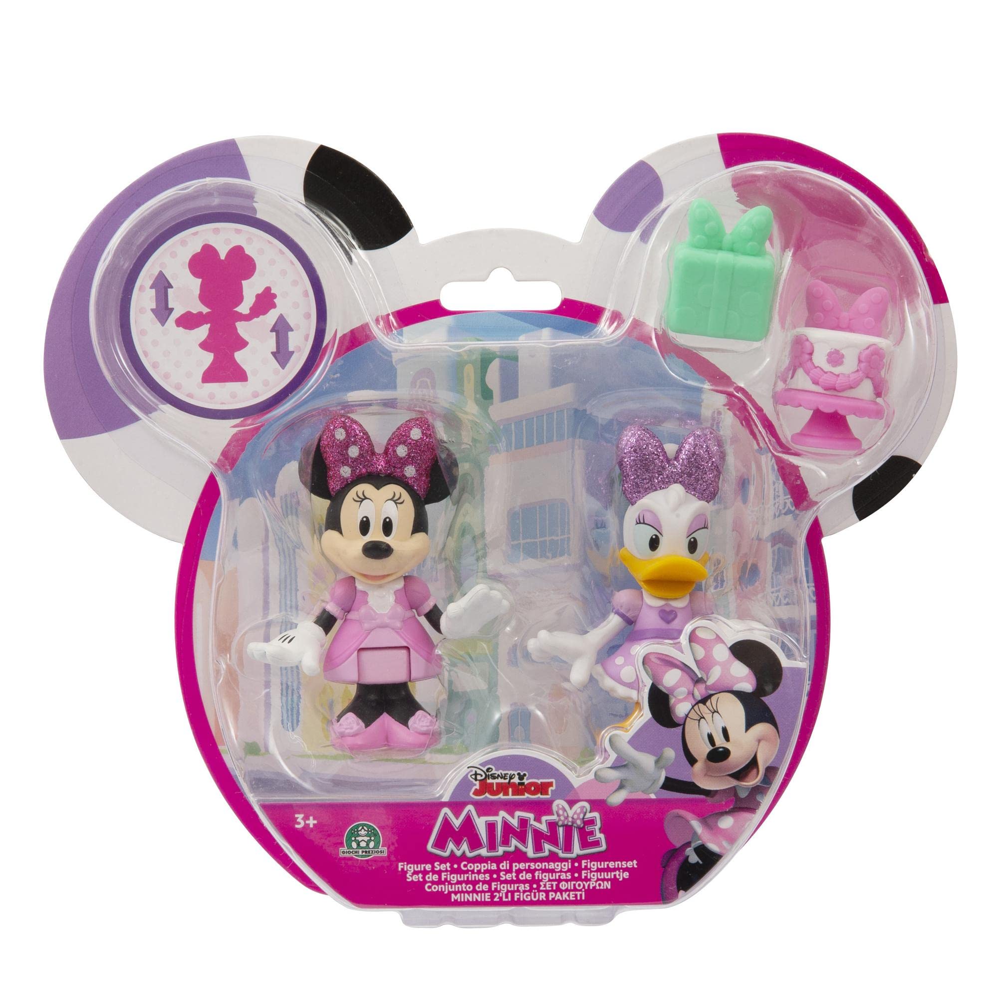 Disney Minnie, 2 Figuras articuladas 7,5 cm con Accesorios, Tema de Fiesta, Juguete para niños a Partir de 3 años, GIOCHI PREZIOSI, MCN173